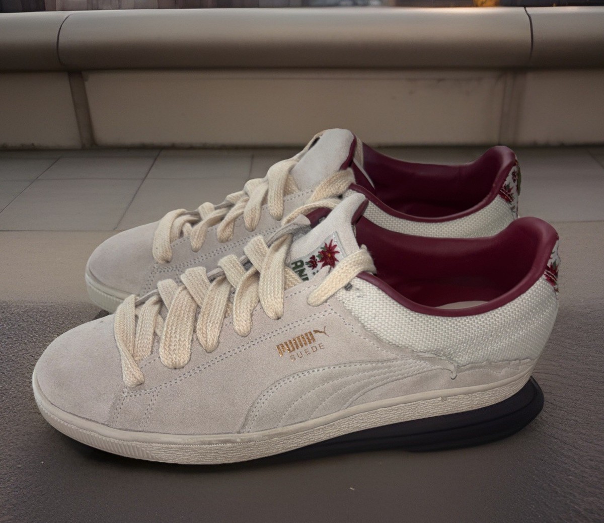 Size 11.5 - Puma Suede and Chill Marshmallow Team Gold -Rare*