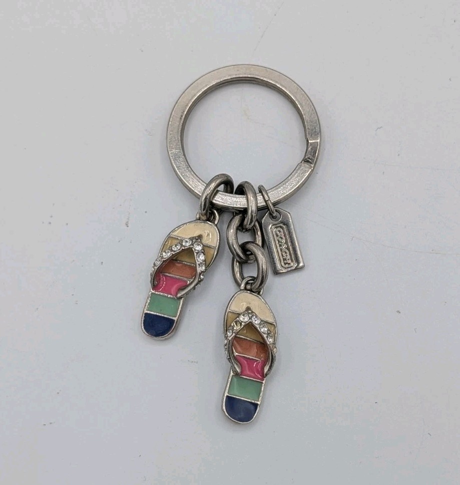 Coach Legacy Pave Flip Flop Sandals Key Fob Keychain | eBay