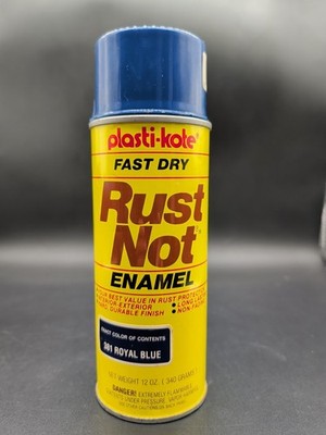 Vintage Spray Paint  Plasti-Kote Rust Not Enamel 381 Royal Blue 12 OZ.