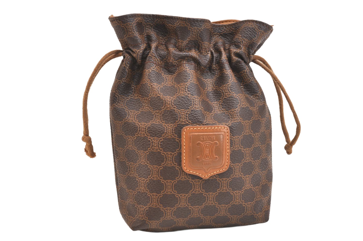 Authentic CELINE Macadam Blason Drawstring Pouch … - image 1