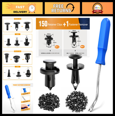 150 Pcs Push-Type Bumper Fasteners & Rivet Clips - Universal Auto Replacement Ki