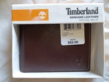 NWT Timberland Passcase Slimfold Men's Leather Wallet - Brown