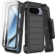 Google Pixel 10 Pro XL Case with Belt Clip Holster, Heavy Duty Shockproof Cover