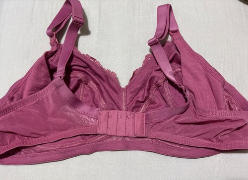 M&S NON WIRED, Cotton Mix Maternity Nursing T-shirt Bra In PINK Size 38C - Picture 9 of 11