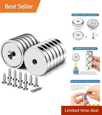 Heavy Duty Magnets,60LBS Strong Rare Earth Neodymium Round Base Cup Magnetic ...