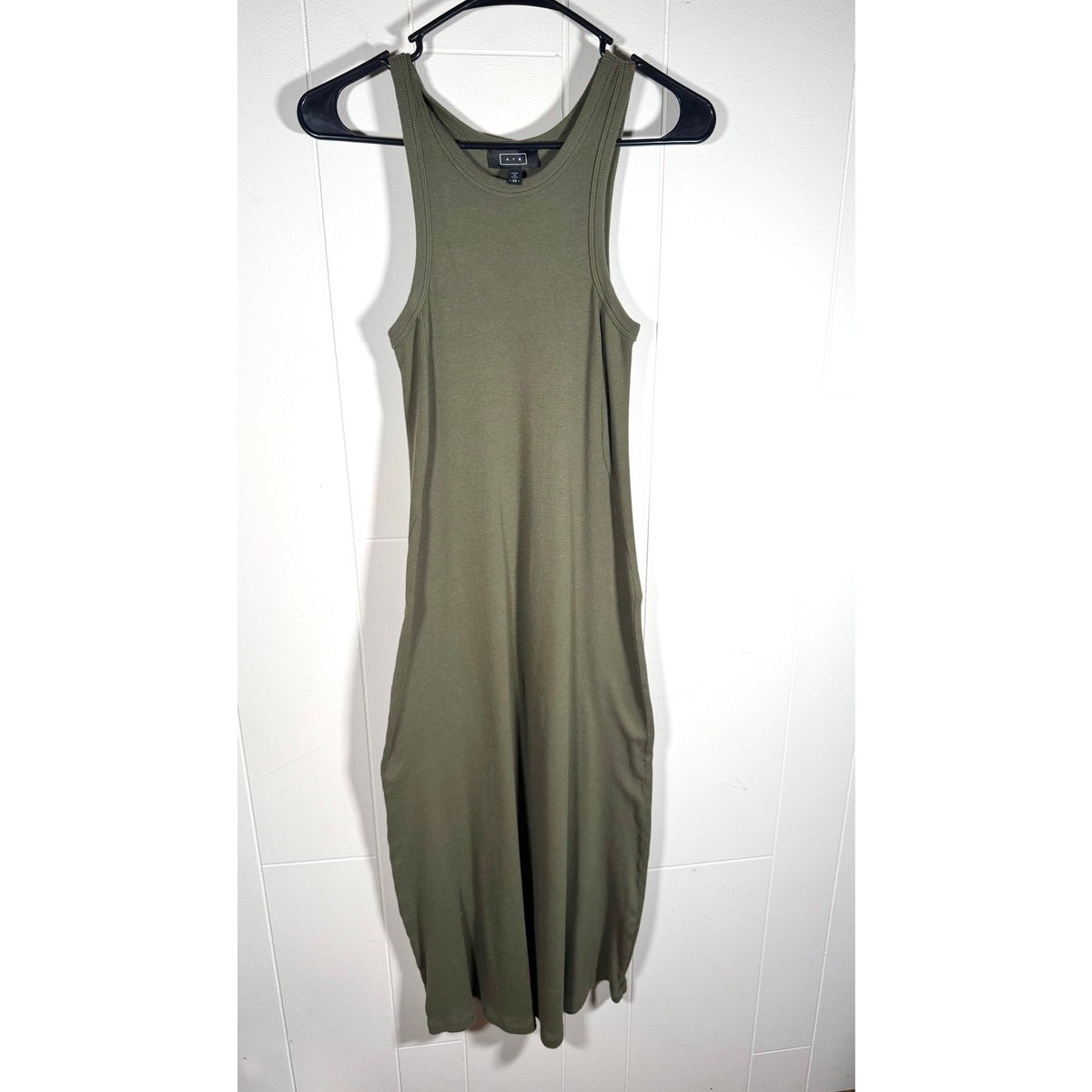 Midi Dress Best Jersey Dresses AYR The Metro Ribbed Knit Stretch Jersey Tank Midi Dress Olive Green Sz XS Midi Dress Best Jersey Dresses AYR The Metro Ribbed Knit Stretch Jersey Tank Midi Dress Olive Green Sz XS
