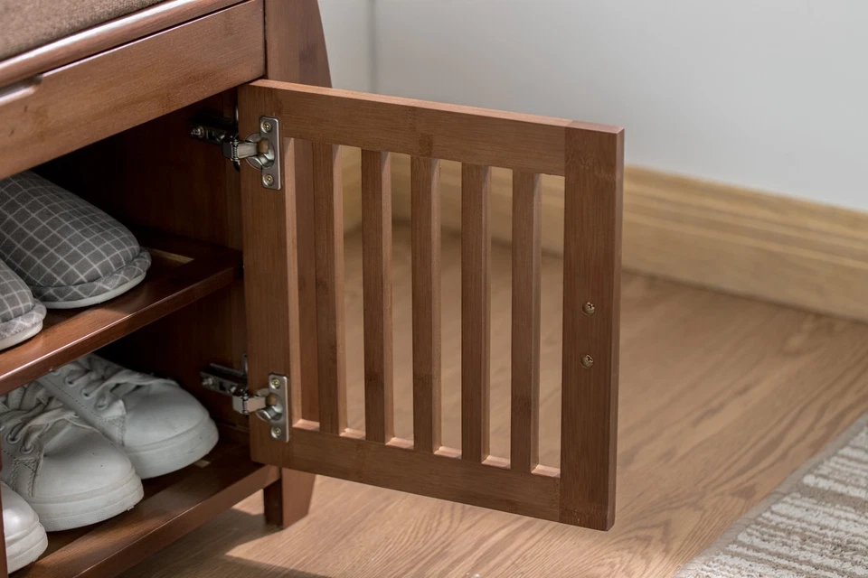 Storage Bench Cabinet Shoe Rack Entryway Multi-Functional with Cution Farmhouse - Image 4 of 4