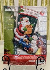 Bucilla SANTAS'S LIST 86360 Felt Stocking Kit 18" Christmas Snowman 2012 Sealed