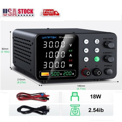Lab Power Supply Adjustable Variable DC 0-30V 10A Internal Memories Bench Switch