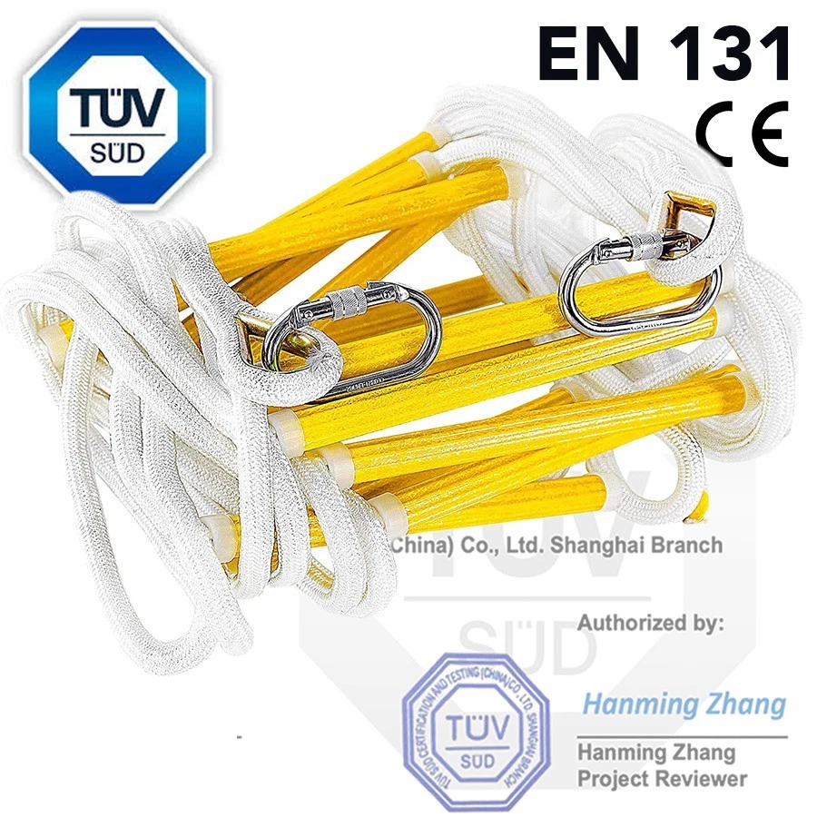 Escalera de escape de incendios de emergencia ISOP escalera de cuerda de 2-4 pisos con ganchos - reutilizable Foto 2 de 4