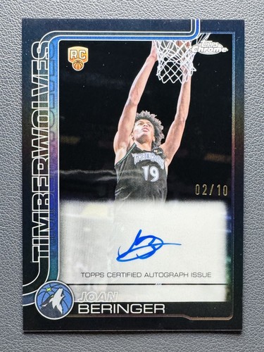 2025-26 Topps Chrome Updates Joan Beringer RC Rookie Black Refractor Auto /10