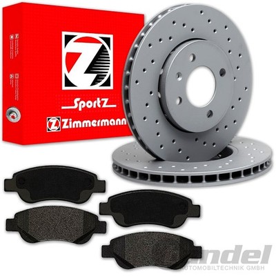 Zimmermann SPORT BREMSSCHEIBEN + BELÄGE VORNE für PEUGEOT 107 108 + TOYOTA AYGO