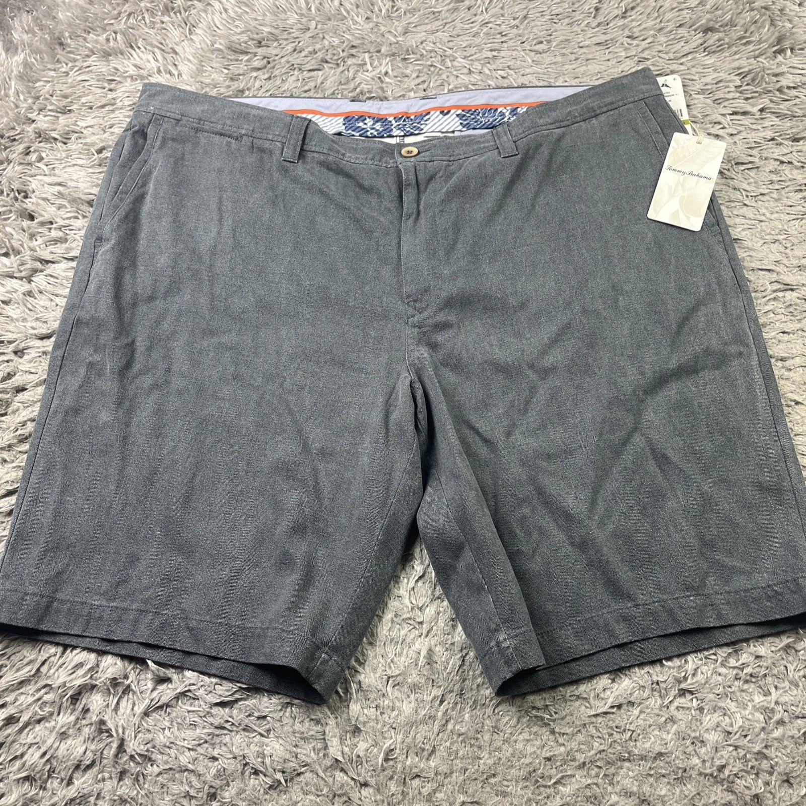 TOMMY BAHAMA MENS HAVANA HERRINGBONE 10.5 GOLF SHORTS SZ 44 INK NWT