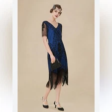 Babeyond Vintage Paisley Flapper Gatsby Dress Size 2XL