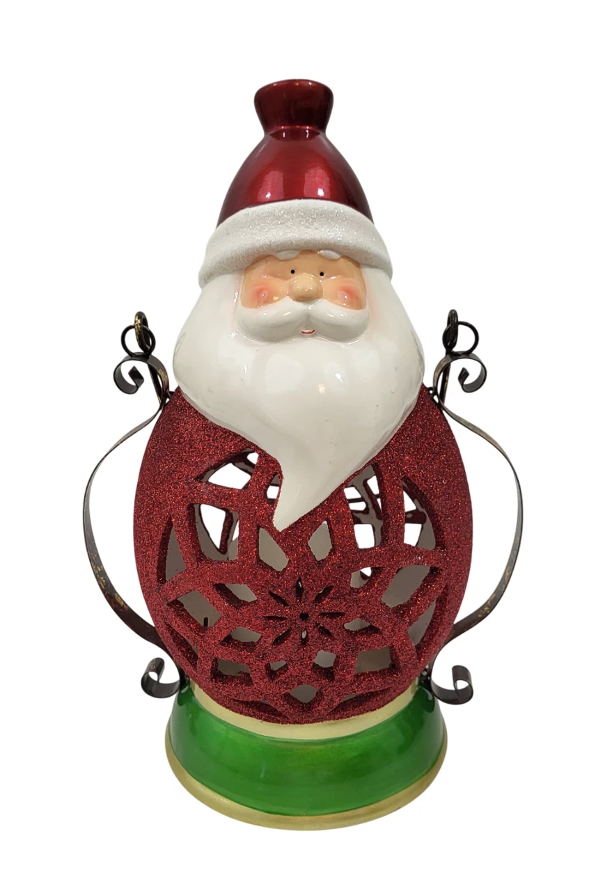 Christmas Holiday Santa Lantern LED Flickering Candle - product detail image 2