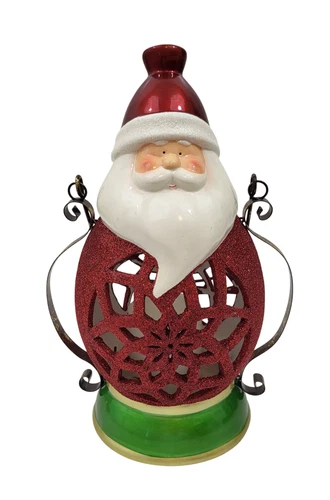Christmas Holiday Santa Lantern LED Flickering Candle image 2