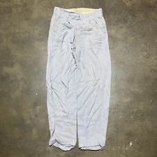 Vintage 40s Blue Pleated Rayon Trousers 29x28 1940s True Vintage