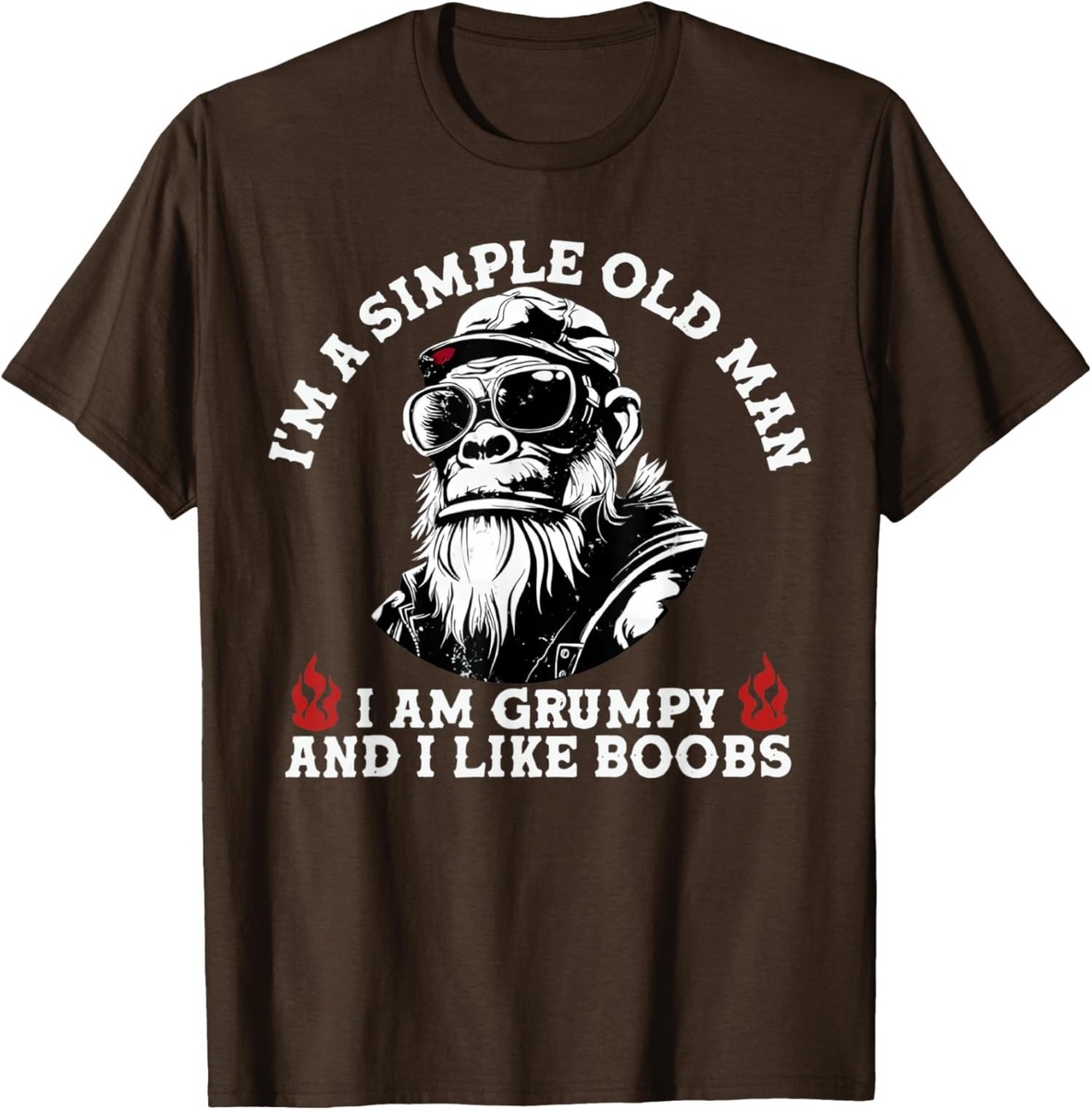 I'm A Simple Old I Am Grumpy and I Like Boobs Monkey Unisex T