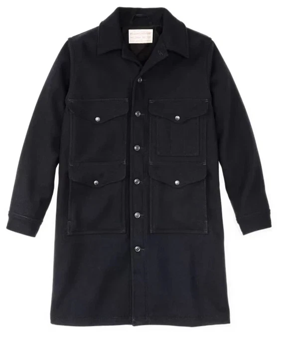 Men's Filson Long Mackinaw Cruiser - XS & S - 20270430 MADE IN USA Navy Trench - Image 3 of 4