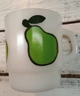 Vtg Anchor Hocking Fire King Mug Fruit Pear Stackable 8 oz. Coffee Tea 3.5" x 3"