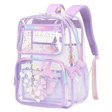 MOONBABY Clear Backpack for School Girls, Heavy Duty TPU Transparent Backpack...