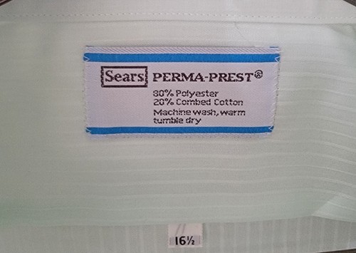 Vintage Sears Perma Prest Mens Dress Shirt Medium Mint Green (NEW OLD STOCK) - Picture 2 of 6