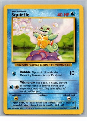 Squirtle Common Base Set 063/102 NM