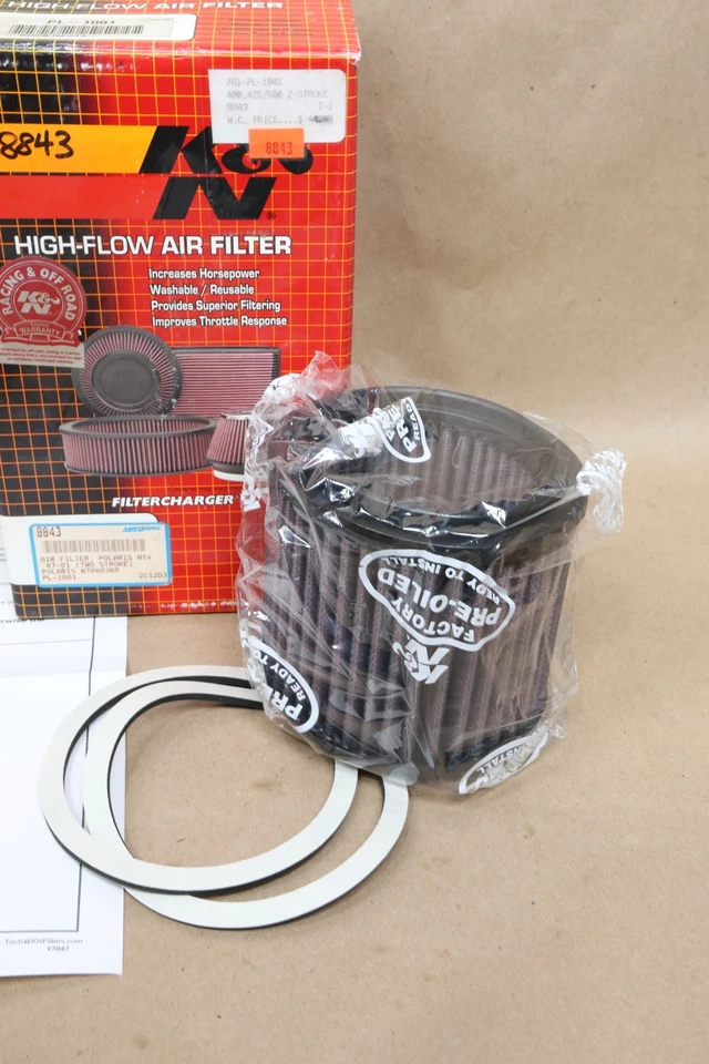 Filtro de aire de alto flujo K&N compatible con: Polaris 93-97 Polaris 400 Sportsman 4x4 PL-1001 Foto 3 de 4