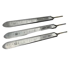 Vintage Bard-Parker #3 Surgical Blade Scalpel Handle With Ruler 5” USA Set Of 3