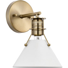 NUVO 60-7520 - Aplique de pared blanco mate Outpost 1 luz con latón bruñido