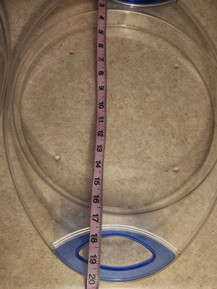 Bandejas ovaladas de plástico transparente Pampered Chef con asas, juego de 2 piezas Foto 2 de 2