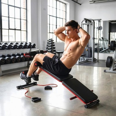 Faltbare Sit Up Bank Core Workout Fitness Home Gym Trainer mit Arm Zugseil