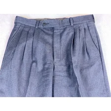 Corbin Platinum Men's 32X25 Pleated Front Heathered Blue Dress Pants