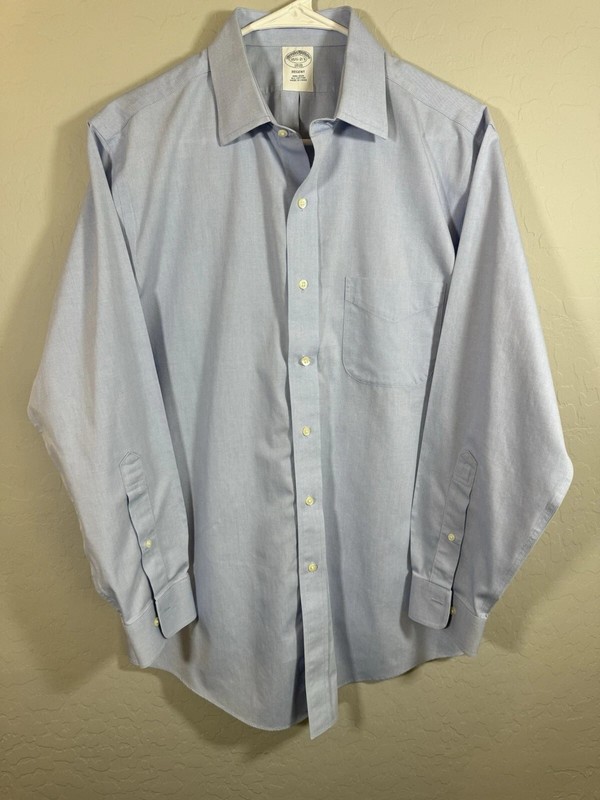Brooks Brothers Regent Non-Iron 15 1/2-2-3 All Cotton Blue Dress Shirt