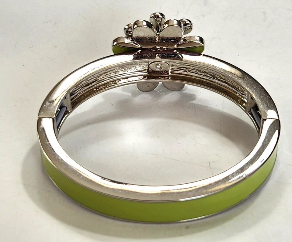 Lia София лайм зеленый эластичный браслет бирюзовый белый со стразами цветок мод 60-х - Изображение 4 из 4