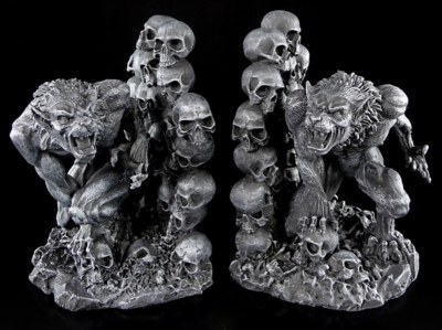 Werwolf Buchstützen - Figuren Fantasy Deko Stützen Halter Geschenk