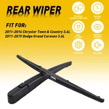 Fits For 2011-2019 Dodge Grand Caravan Rear Windshield Back Wiper Arm Blade Set