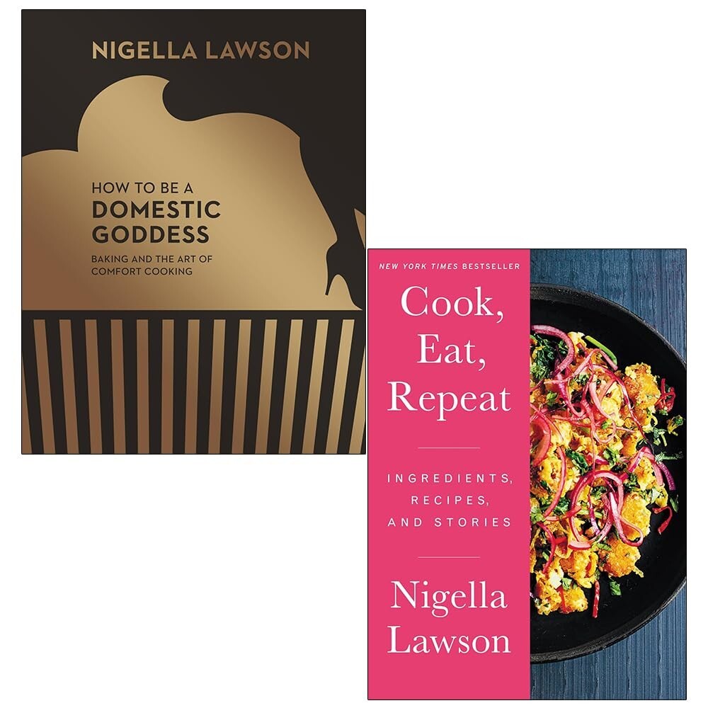 How To Be A Domestic Goddess & Cook Eat Repeat By Nigella Lawson 2 Books Set