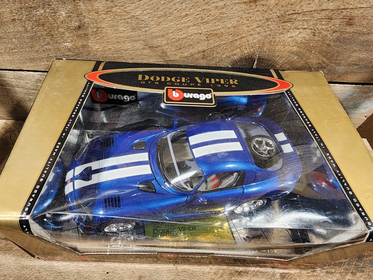 Bburago 1996 Dodge Viper GTS Coupe Blue, Die Cast Metal 1/18