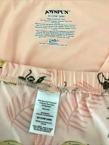 JOYSPUN SLEEPWEAR SHORTY SET PEACH BUD SCREEN PRINT Tank & Shorts Sz 3X* - Picture 6 of 8