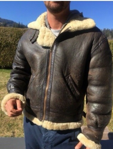 Sheepskin Mens Leather Flying Jacket 