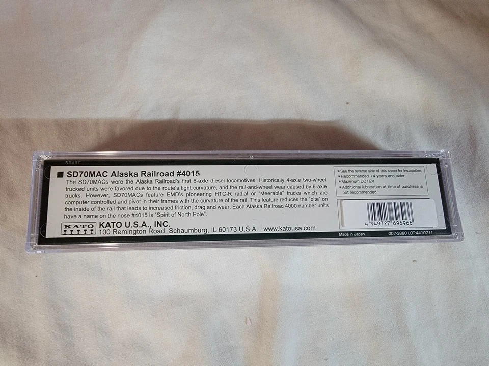 Kato N Trains 4015 Alaska Railroad EMD SD70MAC Diesel Engine LokSound 176-6311-S - Image 2 of 4