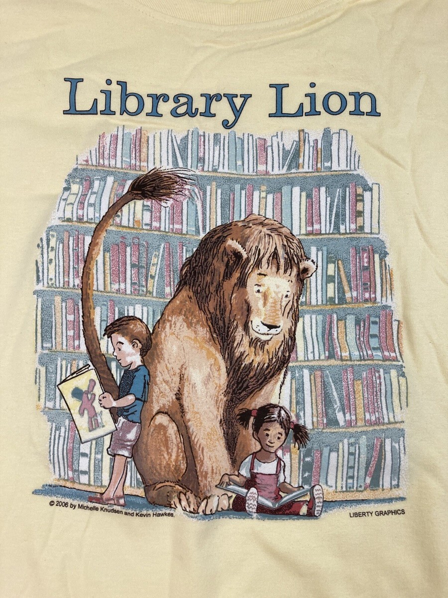 Library Lion Ladies T-shirt Size Large Books Children's Authors | eBay