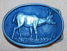 Vintage BTS Solid Brass Deer/Elk Belt Buckle 1978