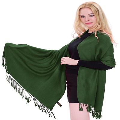 Dunkelgrün Einfarbig Design Tuch Schal Halstuch Stola Pashmina Geschenk CJ Apparel