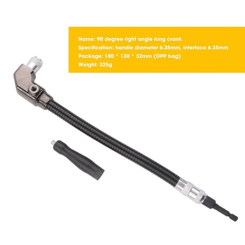 90 Degree Right Angle Drill Hex Socket Drill Bit Adjustable Flexible Bits 6.35mm - Picture 7 of 7