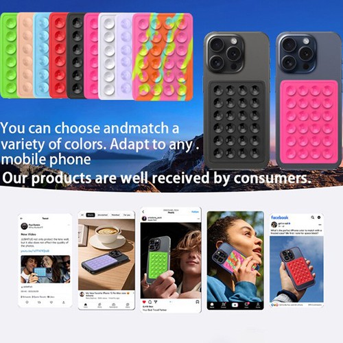 1pc Rainbow Color Suction Cup Wall Stand Mat Multifunctional Silicone Suction Ph - 第 5/25 張圖片