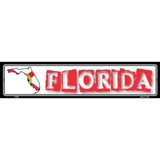 Florida State Outline 24"x5" metal street sign plaque Home Door Garage Wall