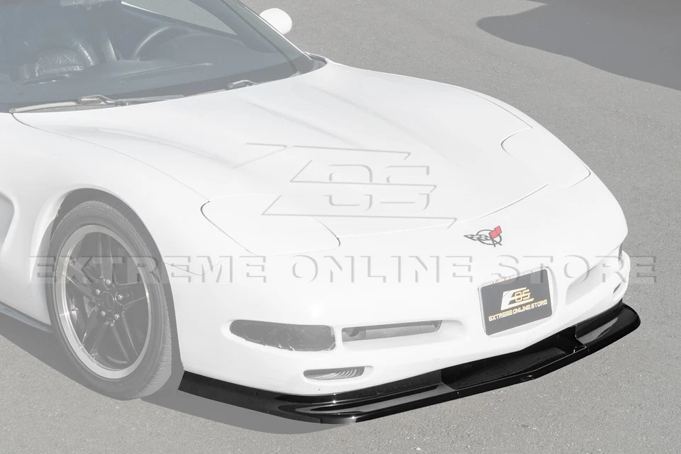 For 97-04 Corvette C5 Performance GLOSSY BLACK Front Bumper Vented Lip Splitter - Imagen 2 de 4