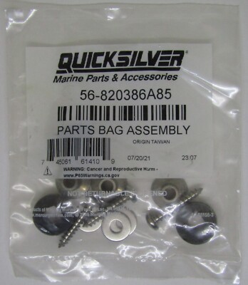 New Quicksilver Mercury Marine Boat OEM Parts Bag Assembly Part No. 56-820386A85